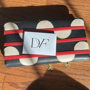 Diane Von Furstenberg snake skin clutch